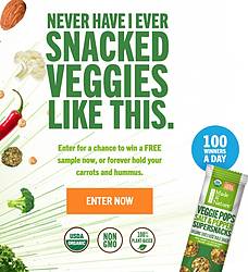 Made in Nature Veggie Pops Sampling “NEVER HAVE I EVER” Phase 1 Sweepstakes