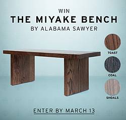 Dering Hall Miyake Bench by Alabama Sawyer Sweepstakes