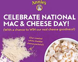 Annie’s National Mac & Cheese Day Sweepstakes