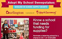 Burlington’s Adopt My School Sweepstakes
