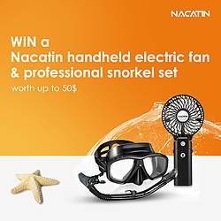 Nacatin Handheld Electric Fan & Professional Snorkel Set Giveaway