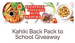 Kahiki Foods Backpack to School Sweepstakes