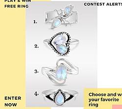 Gemstone Silver Jewelry Moonstone Ring Giveaway