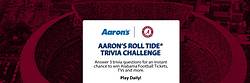 Aaron’s Roll Tide Trivia Challenge Sweepstakes