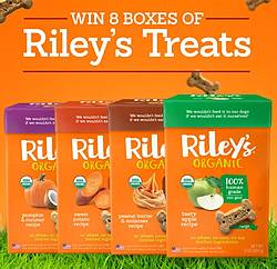 EIGHT Boxes of Riley’s Organic Dog Treats Giveaway