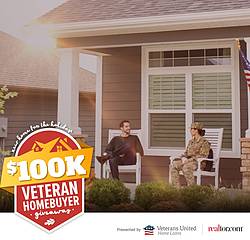 Veterans United Home Loans and Realtor.com New Home for the Holidays $100k Veteran Homebuyer Giveaway
