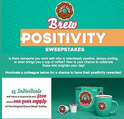 The Original Donut Shop Coffee Brew Positivity Sweepstakes