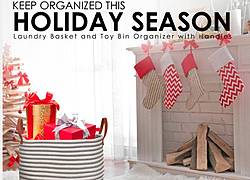 Holiday Season Laundry Basket and Toy Bin Organizer With Handles Giveaway