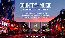 A&E Country Music Getaway Sweepstakes