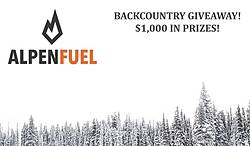 AlpenFuel Backcountry Food and Gear Giveaway