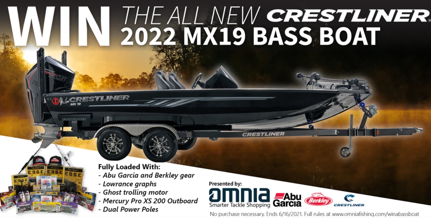 Omnia Fishing Crestliner MX19 Bass Boat Giveaway I Love Giveaways