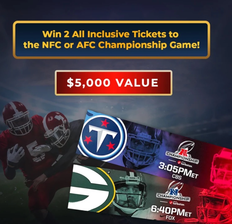 2 AllInclusive Tickets to the NFC or AFC Championship Game 2022