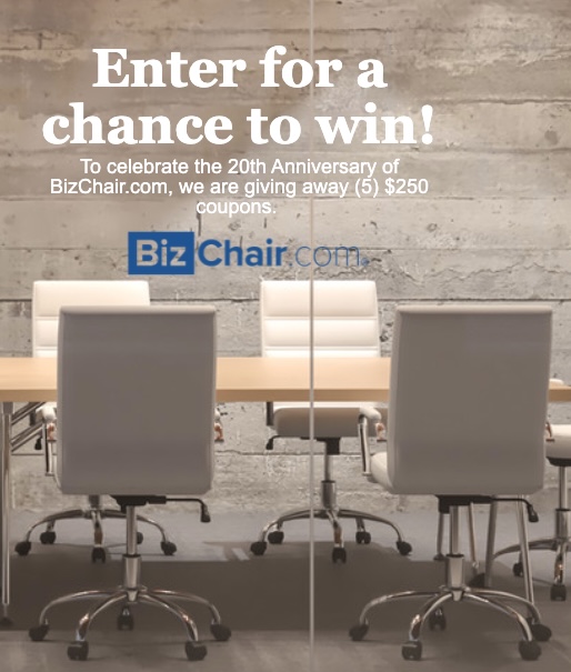 Bizchair 20th Anniversary Sale Sweepstakes I Love Giveaways